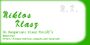 miklos klasz business card